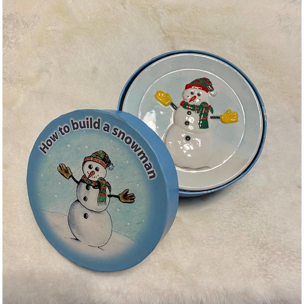 SNOWMAN/SNOWWOMAN CHRISTMAS WINTER BREAD/ DESSERT Plates/ Dishes Set/5.